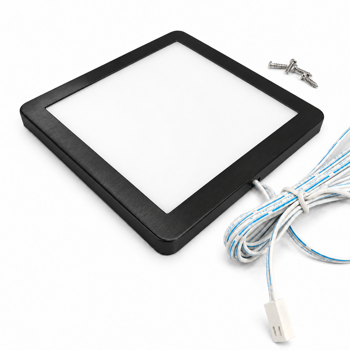 Black Low Profile Square Surface Mounted LED Under Cabinet Light detail