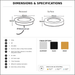 Black Round Surface Mounted LED Under Cabinet Light dimensions
