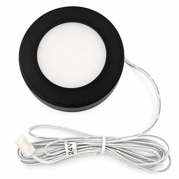 Black Round Surface Mounted LED Under Cabinet Light detail