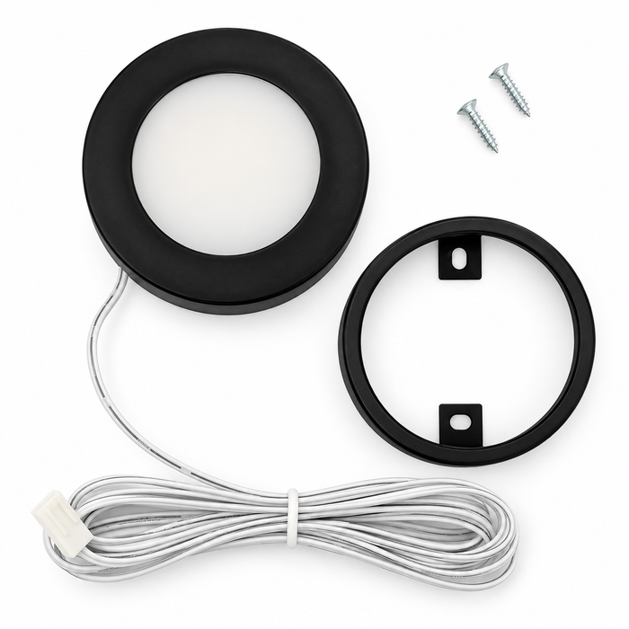 Black Round Surface Mounted LED Under Cabinet Light detail