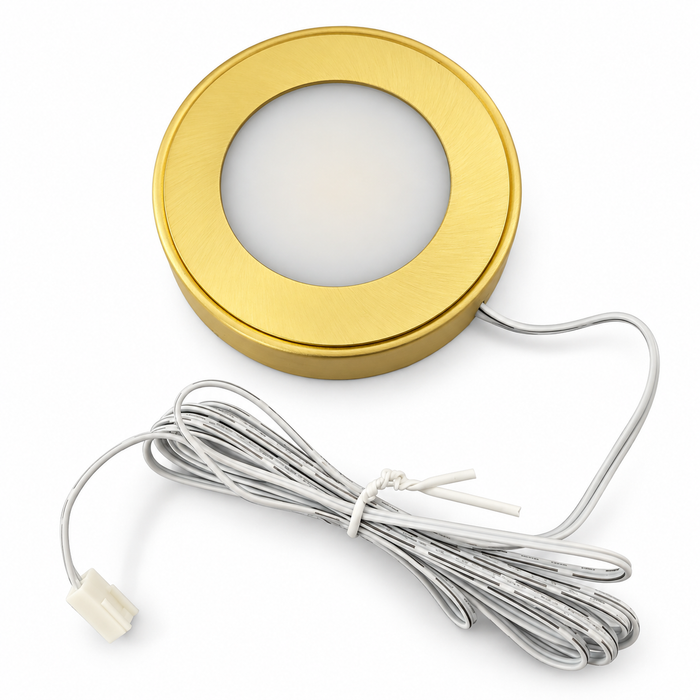 Brass Round Surface Mounted LED Under Cabinet Light detail