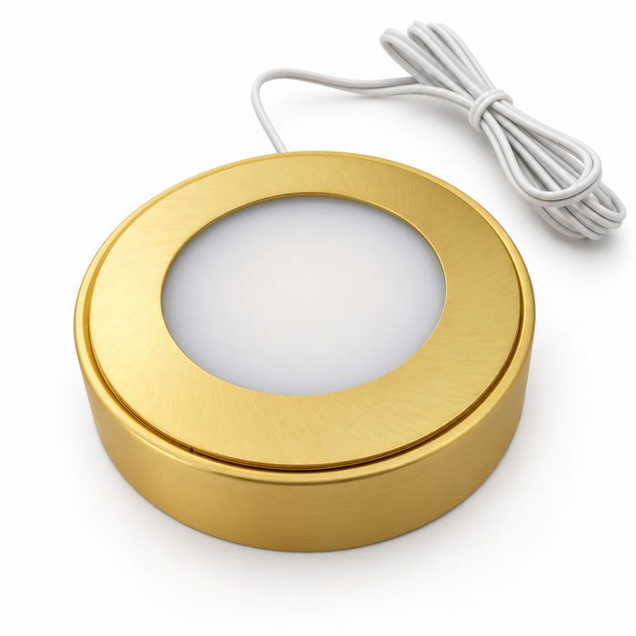 Brass Round Surface Mounted LED Under Cabinet Light detail
