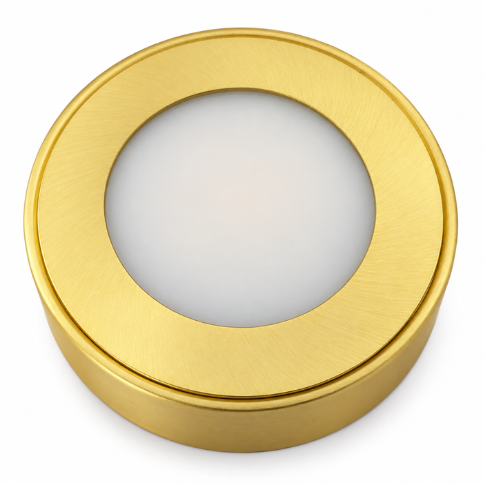 Brass Round Surface Mounted LED Under Cabinet Light detail
