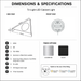 Black Triangle Surface Mounted LED Under Cabinet Light dimensions