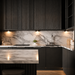 Black Triangle Surface Mounted LED Under Cabinet Light installed beneath kitchen cabinets