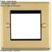 Double Gang EURO Module Modular Wall Face Plate Frame SATIN BRASS & BLACK 25x50mm