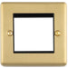 Double Gang EURO Module Modular Wall Face Plate Frame SATIN BRASS & BLACK 25x50mm