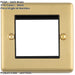 2 PACK Double Gang EURO Module Modular Wall Face Plate Frame SATIN BRASS & BLACK 25x50mm