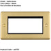 4 Gang EURO Module Modular Wall Face Plate Frame SATIN BRASS & BLACK 25x50mm