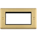 4 Gang EURO Module Modular Wall Face Plate Frame SATIN BRASS & BLACK 25x50mm