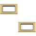 2 PACK 4 Gang EURO Module Modular Wall Face Plate Frame SATIN BRASS & BLACK 25x50mm