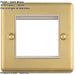 Double Gang EURO Module Modular Wall Face Plate Frame SATIN BRASS & WHITE 25x50mm