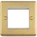 Double Gang EURO Module Modular Wall Face Plate Frame SATIN BRASS & WHITE 25x50mm