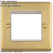 2 PACK Double Gang EURO Module Modular Wall Face Plate Frame SATIN BRASS & WHITE 25x50mm