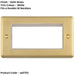 4 Gang EURO Module Modular Wall Face Plate Frame SATIN BRASS & WHITE 25x50mm