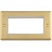 4 Gang EURO Module Modular Wall Face Plate Frame SATIN BRASS & WHITE 25x50mm