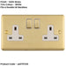 10 PACK 2 Gang Double UK Plug Socket SATIN BRASS & WHITE 13A Switched Mains Wall Power Outlet