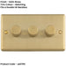 3 Gang 400W LED 2 Way Rotary Dimmer Switch SATIN BRASS Light Dimming Plate