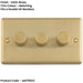 2 PACK 3 Gang 400W LED 2 Way Rotary Dimmer Switch SATIN BRASS Light Dimming Plate