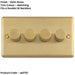 4 Gang 400W LED 2 Way Rotary Dimmer Switch SATIN BRASS Light Dimming Plate