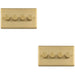 2 PACK 4 Gang 400W LED 2 Way Rotary Dimmer Switch SATIN BRASS Light Dimming Plate