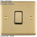 1 Gang Single Light Switch SATIN BRASS 2 Way 10A Black Trim & Metal Rocker