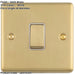 5 PACK 1 Gang Single Light Switch SATIN BRASS 2 Way 10A White Trim & Metal Rocker