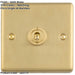 1 Gang Single Retro Toggle Light Switch SATIN BRASS 10A 2 Way Lever Plate
