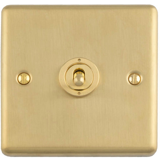 1 Gang Single Retro Toggle Light Switch SATIN BRASS 10A 2 Way Lever Plate