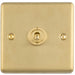 1 Gang Single Retro Toggle Light Switch SATIN BRASS 10A 2 Way Lever Plate