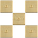 5 PACK 1 Gang Single Retro Toggle Light Switch SATIN BRASS 10A 2 Way Lever Plate