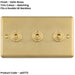 3 Gang Triple Retro Toggle Light Switch SATIN BRASS 10A 2 Way Lever Plate