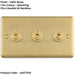 5 PACK 3 Gang Triple Retro Toggle Light Switch SATIN BRASS 10A 2 Way Lever Plate