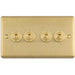 4 Gang Quad Retro Toggle Light Switch SATIN BRASS 10A 2 Way Lever Plate