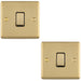2 PACK 1 Gang 20A DP Single Switch SATIN BRASS & Black Trim Appliance / Boiler Power