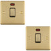 2 PACK 1 Gang 20A DP Single Switch & Neon Power Indictor SATIN BRASS & Black Trim