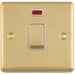 1 Gang 20A DP Single Switch & Neon Power Indictor SATIN BRASS & White Trim