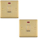 2 PACK 1 Gang 20A DP Single Switch & Neon Power Indictor SATIN BRASS & White Trim
