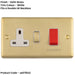 2 PACK 45A DP Oven Switch & Single 13A Switched Power Socket SATIN BRASS & WHITE Cooker Wall Outlet