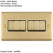 6 Gang Multi Light Switch SATIN BRASS 2 Way 10A Black Trim & Metal Rocker