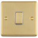 1 Gang Single 10A INTERMEDIATE Light Switch SATIN BRASS & White Metal Rocker