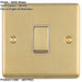 2 PACK 1 Gang Single 10A INTERMEDIATE Light Switch SATIN BRASS & White Metal Rocker