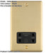 230V & 115V Shaver Twin Socket Wall Plate SATIN BRASS & Black Trim 86mm x 146mm