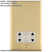 230V & 115V Shaver Twin Socket Wall Plate SATIN BRASS & White Trim 86mm x 146mm