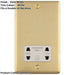 2 PACK 230V & 115V Shaver Twin Socket Wall Plate SATIN BRASS & White Trim 86mm x 146mm