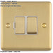 13A DP Switched Fuse Spur SATIN BRASS & WHITE Mains Isolation Wall Plate
