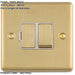 2 PACK 13A DP Switched Fuse Spur SATIN BRASS & WHITE Mains Isolation Wall Plate