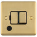13A DP Switched Fuse Spur & Flex Outlet SATIN BRASS & Black Mains Isolation