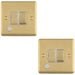 2 PACK 13A DP Switched Fuse Spur & Flex Outlet SATIN BRASS & White Mains Isolation