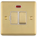 13A DP Switched Fuse Spur & Neon Light SATIN BRASS & White Mains Isolation